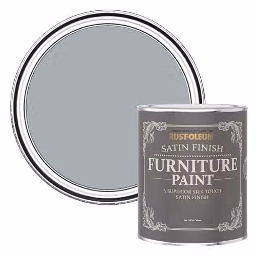 Rust-Oleum Water-Based Satin Furniture and Skirting Board Paint in Mineral Grey, 750ml
