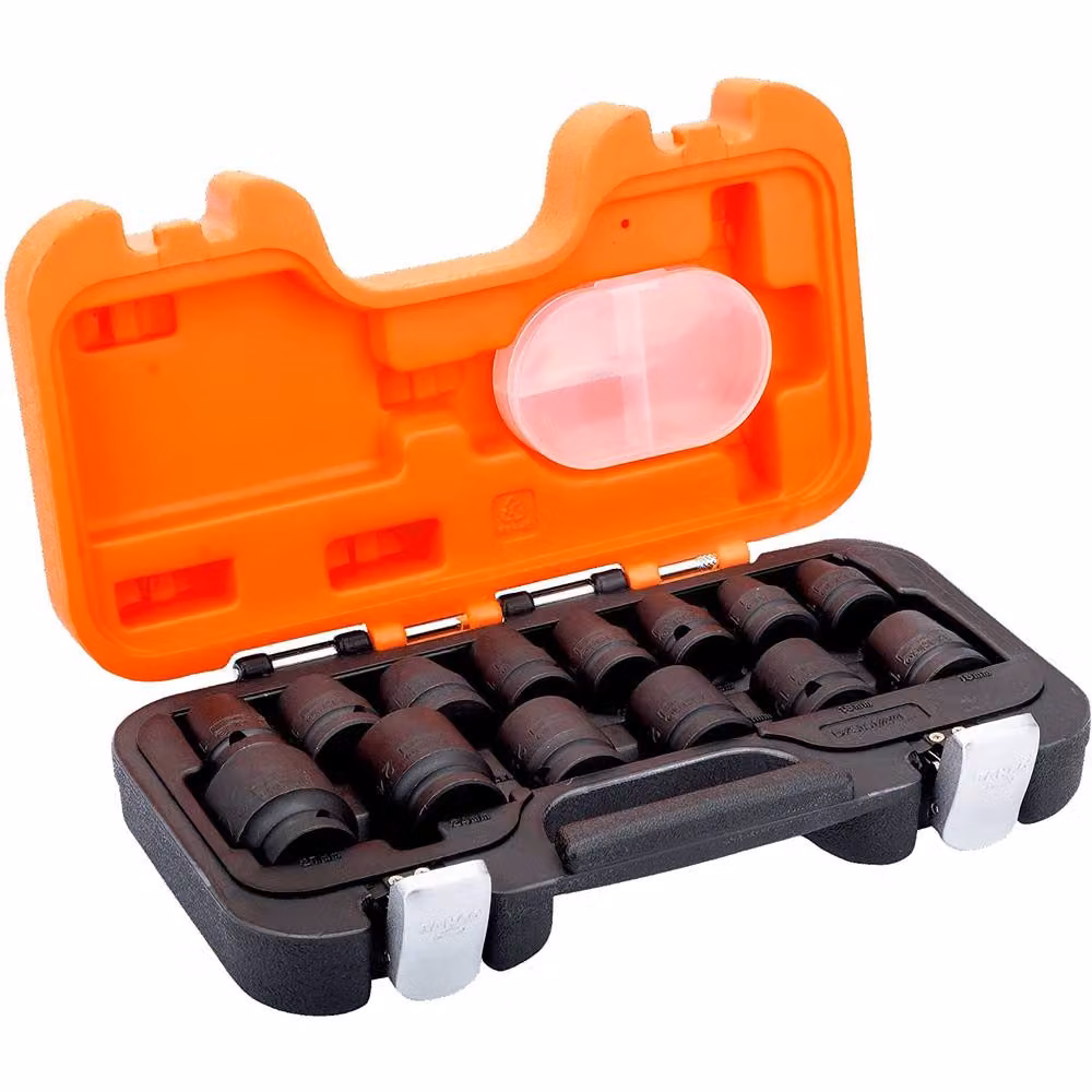 Bahco 14 Piece Impact Socket Set with 1/2 Inch Square Drive in Orange and Black – 3