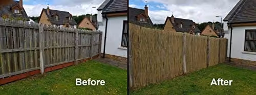 Best Artificial Brown Woven Bamboo Slat Fencing Screening Roll for Garden Privacy, W: 3 m, H: 1.8 m – 6