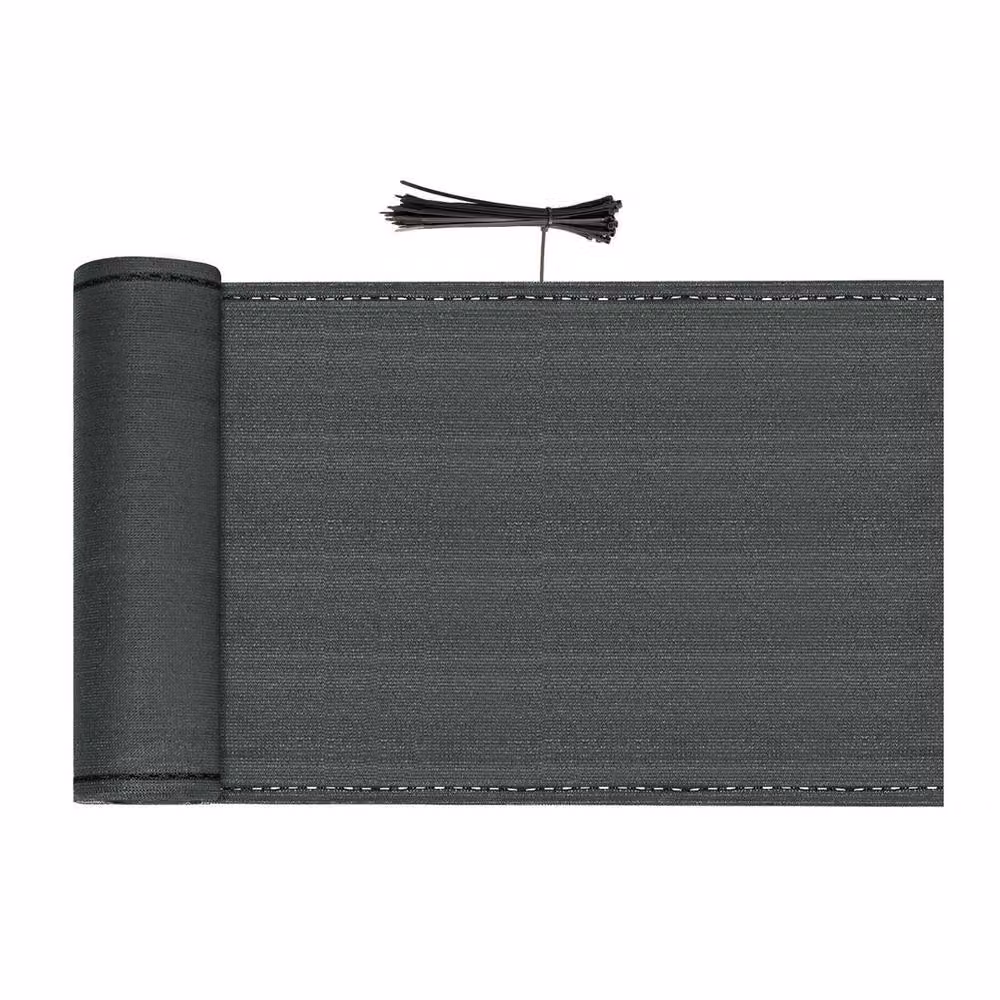 NESTLUNE Black Semi-Transparent Fence Screen Privacy Roll, W: 100 cm, H: 60 cm – 4