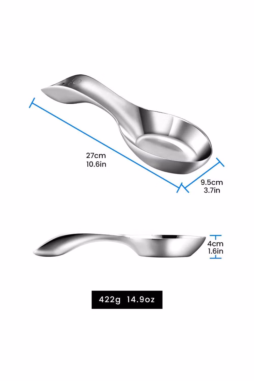 Gourmet Easy Oval Stainless Steel Spoon Rest - Silver – 3