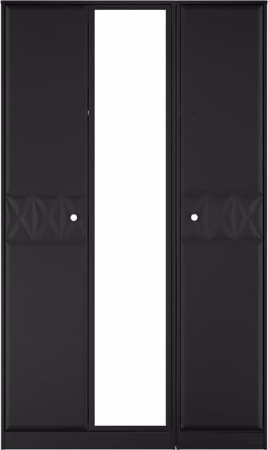 Ready Assembled 2 U Memphis Tall Triple Mirror Wardrobe in True Black