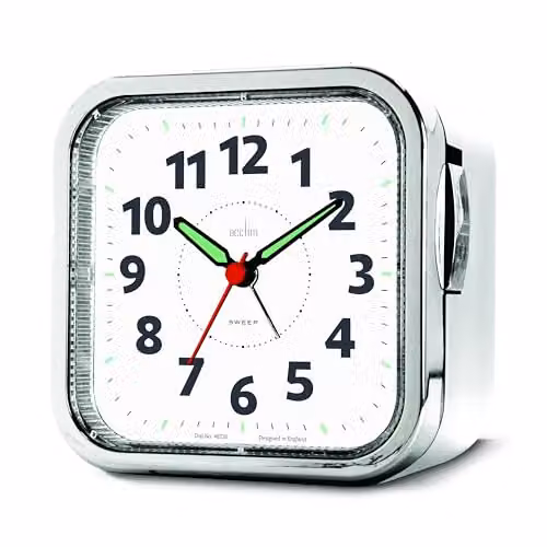 Acctim Otis White Analog Quartz Tabletop Bell Alarm Clock