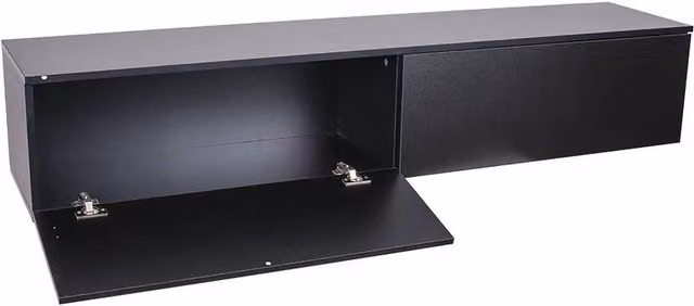 KORVIXA Matte Black Minimalist Wall Mounted 2 Door Floating TV Stand W/D/H: 160 x 100 x 100 cm – 1