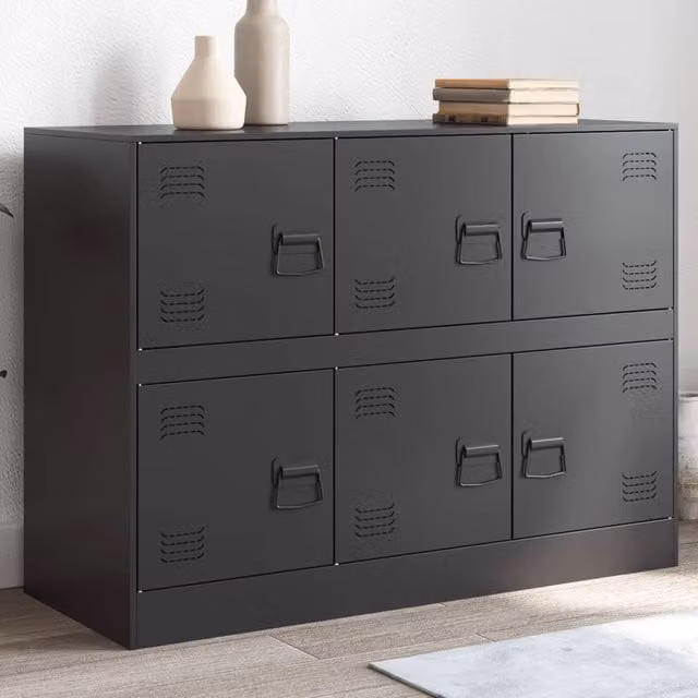 Berkfield Home Industrial Black Matt Metal Sideboard W/D/H: 99 x 39 x 73 cm – 1
