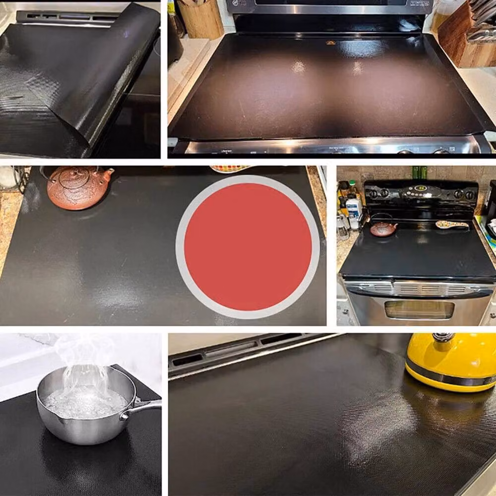FLAVORA Black Silicone Induction Hob Protector Mat, W: 52 cm x D: 78 cm – 3