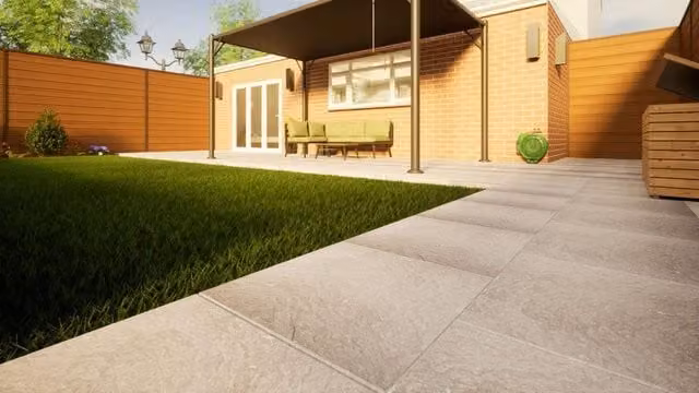 PBSL Group Presealed Limestone Paving Field Tile, Graphite Grey, W: 600 mm, D: 600 mm, H: 25 mm