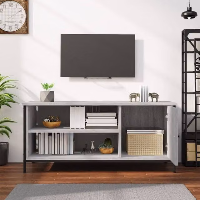 Berkfield Home Grey Sonoma TV Cabinet in Engineered Wood W/D/H: 100 x 40 x 45 cm