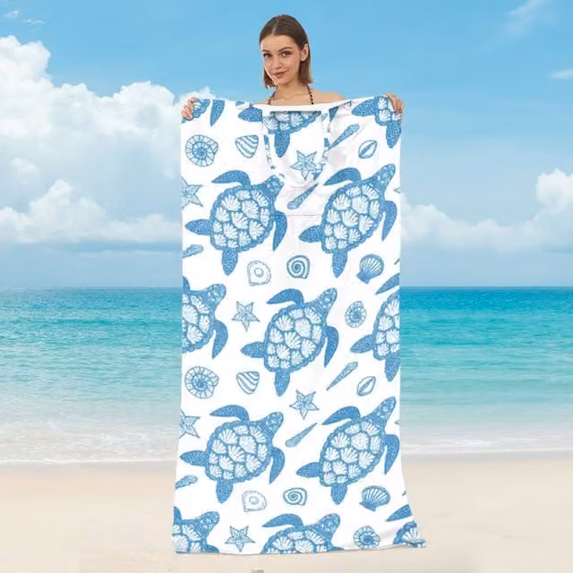 Quipulse Style 6 2-in-1 Beach Towel and Shoulder Bag in White