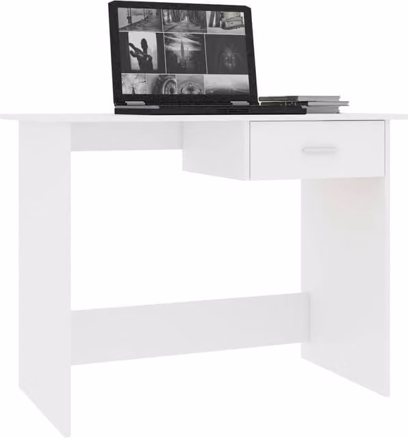 Berkfield Home Modern White Writing Desk, W/D/H: 100 x 50 x 76 cm – 1