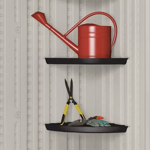 Rowlinson Suncast Corner Shelving Set for Tremont Shed, Black, Pack of 2, W/D/H: 40 x 38 x 38 cm – 1