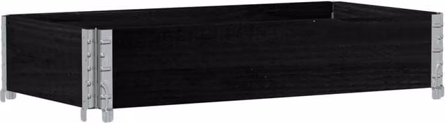 Berkfield Black Wooden Raised Bed Planter with Galvanised Steel, W: 100 cm, D: 50 cm, H: 21.5 cm – 1