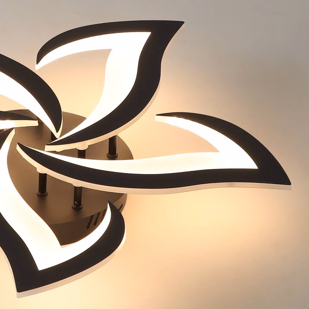 Pheashine Black Petal LED Ceiling Light, 60W, 3000K Warm White, 60cm Diameter – 2