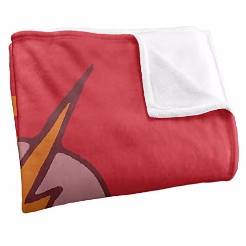 LOGOVISION Warner Brothers The Flash Super Soft Fleece Throw Blanket, White and Multicolour, W: 152 cm, D: 127 cm – 2
