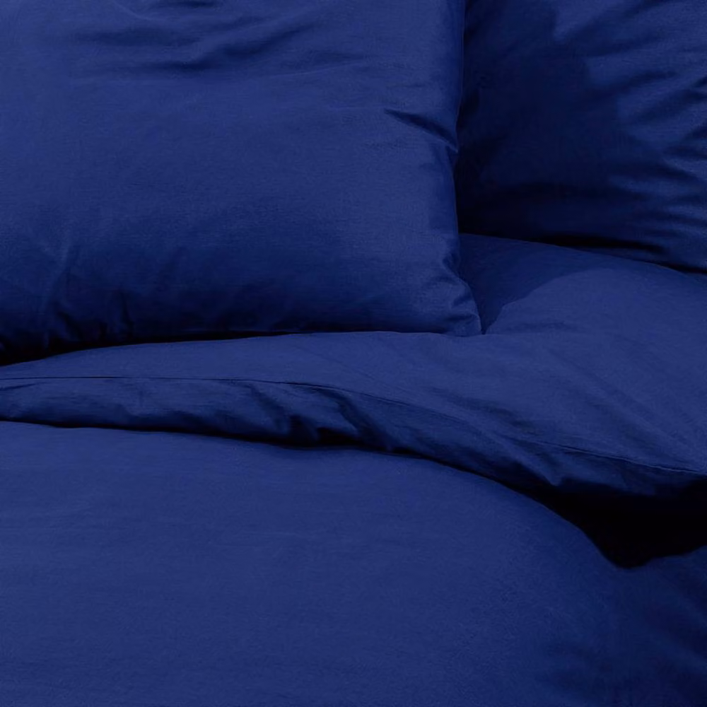 Berkfield Home Elegant Navy Blue Microfibre Duvet Cover and Pillowcase Set, W: 155 cm, H: 220 cm, Pillowcase: 80 x 80 cm – 5