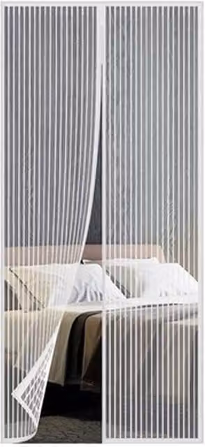 NESTLUNE Magnetic Insect Curtain Net Magic Mesh Door in White, W: 100 cm, H: 210 cm