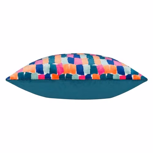 Riva Home Metro Blocks Geometric Velvet Jacquard Decorative Cushion, Multicolour, W/D/H: 45 x 45 x 45 cm – 2