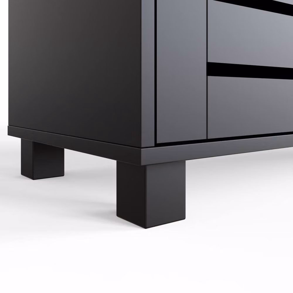 GFW Bodie Modern 2 Door Shoe Cabinet in Matt Black with Soft Close Doors and Ventilation – 3