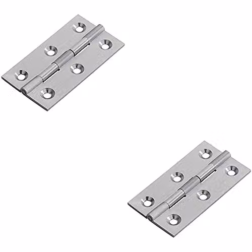 Loops 2 Pack Satin Chrome Screw On Concealed Cupboard Hinges W/D/H: 64 x 35 x 2 mm