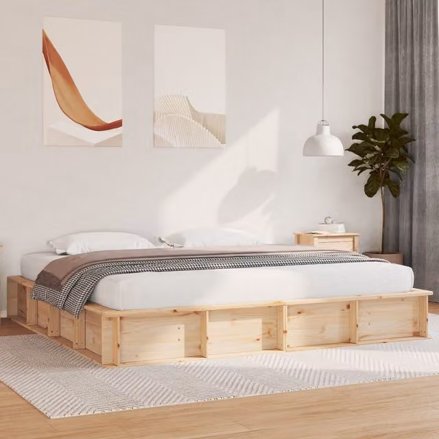 Berkfield Home Modern Pine Wood Bed with Storage and Lift Up Base, Brown, 200 x 200 cm – 1