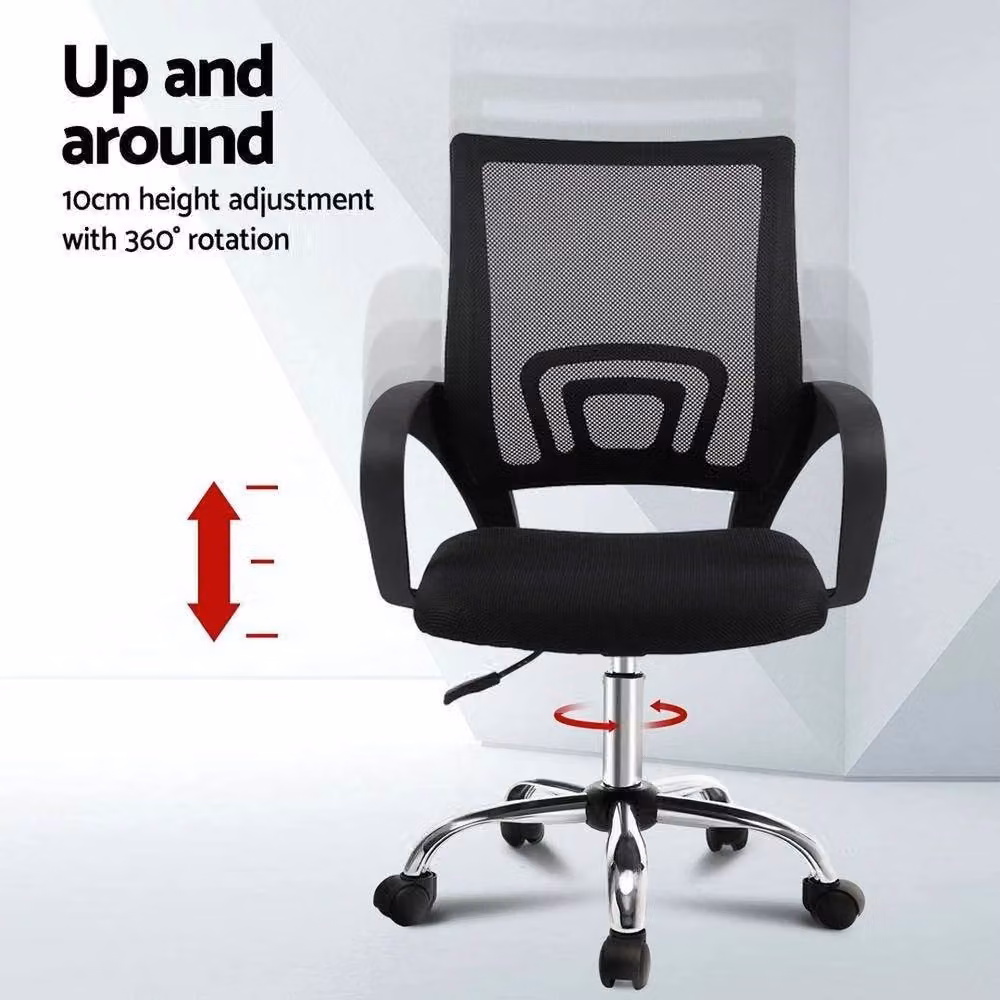 FORGEVIO Black Mesh Task Chair with Armrests and 360 Degree Swivel for Home Office – 6