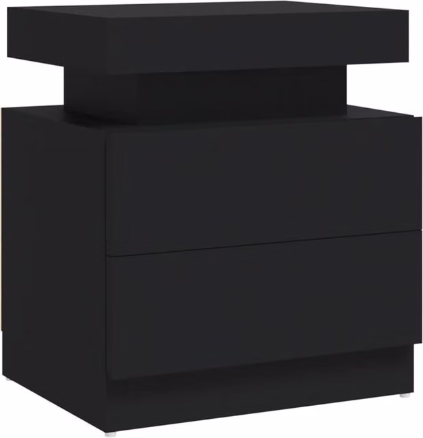 Berkfield Home Black Modern Bedside Cabinet W/D/H: 45 x 35 x 52 cm – 1