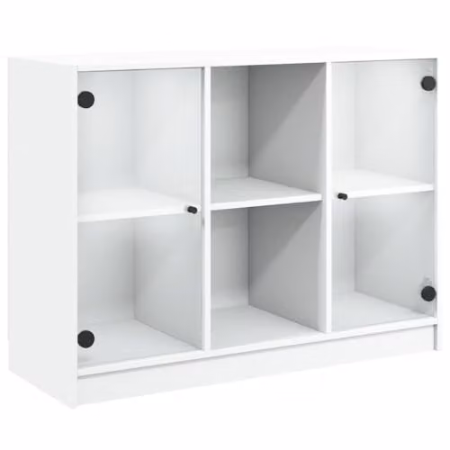vidaXL Modern White MDF Sideboard and Highboard Storage Unit