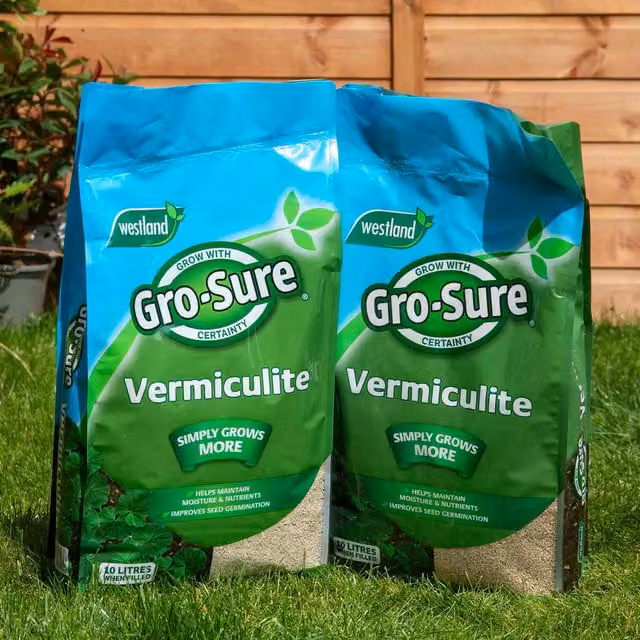 Gro-Sure Vermiculite Special Substrate for Indoor and Garden Plants, 20 Litre Twin Pack, Yellow