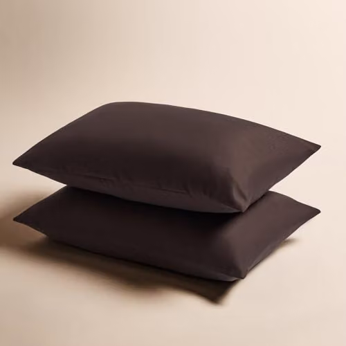 OHS 2 Pack Soft Microfibre Housewife Pillowcases in Brown with Envelope Closure – 2