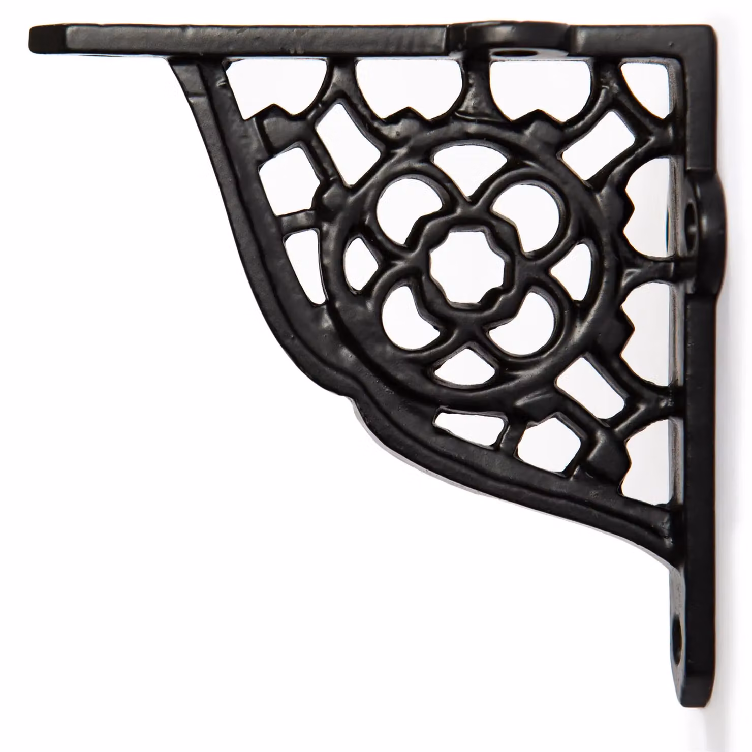 Hammer and Tongs Honeycomb Iron Shelf Bracket, Pack of 4, Matt Black, Diameter: 100 mm – 3