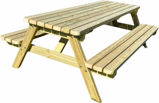 MG Timber Products Heavy Duty Wooden Picnic Table and Bench with Rounded Corners in Light Green