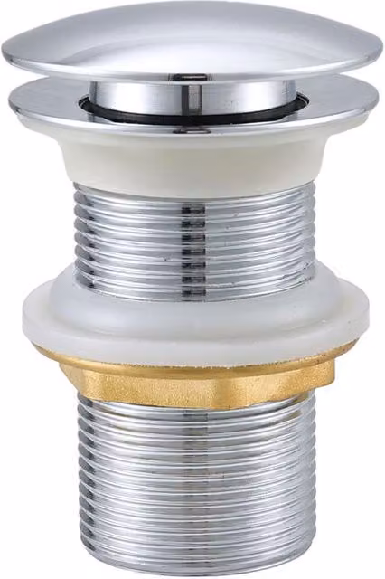 Living and Home Stainless Steel Pop Up Basin Drain with Overflow in Silver