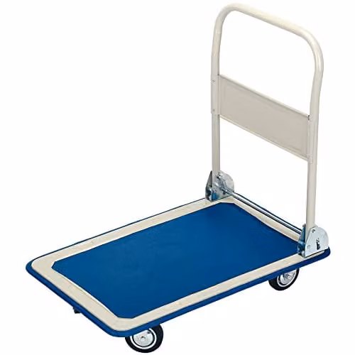 Draper 44005 Platform Trolley with Folding Handle, Blue, W: 63 cm, D: 48 cm, H: 85 cm