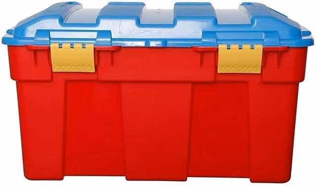 FLAVORA Heavy Duty 40L Storage Box Trunk with Clip in Red, W/D/H: 50.0 x 50.0 x 50.0 cm