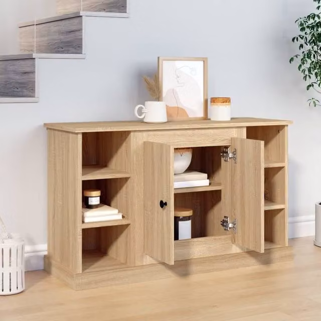 Berkfield Home Sonoma Oak Sideboard in Brown, W/D/H: 100 x 35.5 x 60 cm – 1