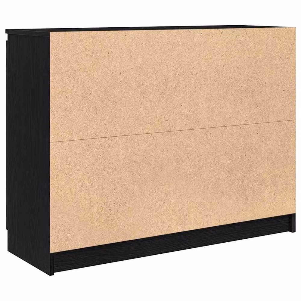 Berkfield Home Modern Sideboard with Drawers in Black Oak, W/D/H: 100.5 x 35 x 76 cm – 4