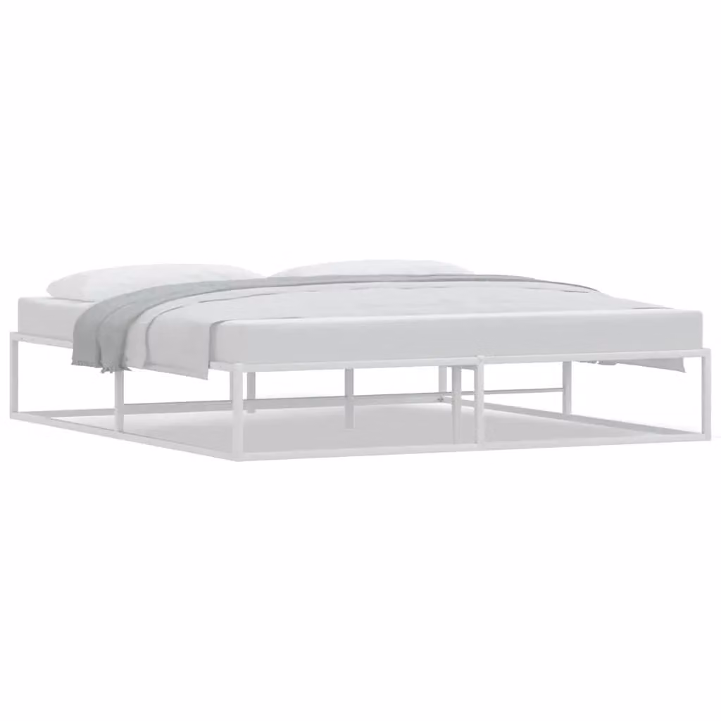 Berkfield Home Super King Metal Bed Frame in White, W/D/H: 180 x 200 cm – 2