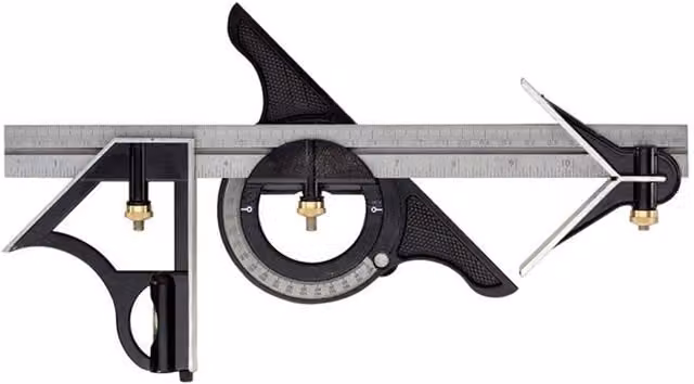 Hultafors Zinc Combination Square, Black and Silver, 30 cm