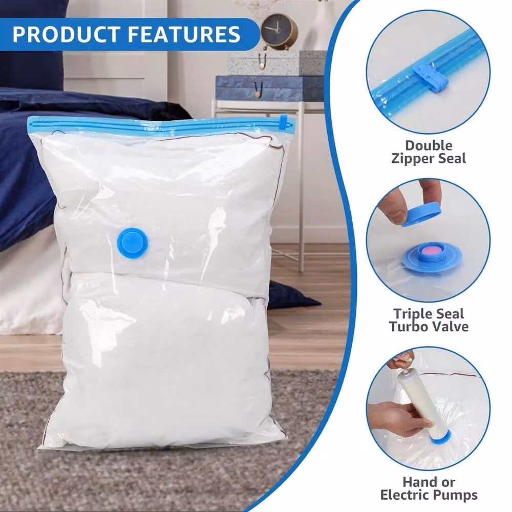 NESTLUNE Vacuum Storage Compression Bags for Clothes and Bedding, Clear, W/D/H: 50 x 50 x 50 cm – 5