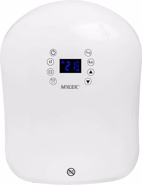 MYLEK White Wall Mounted Electric Downflow Bathroom Fan Heater