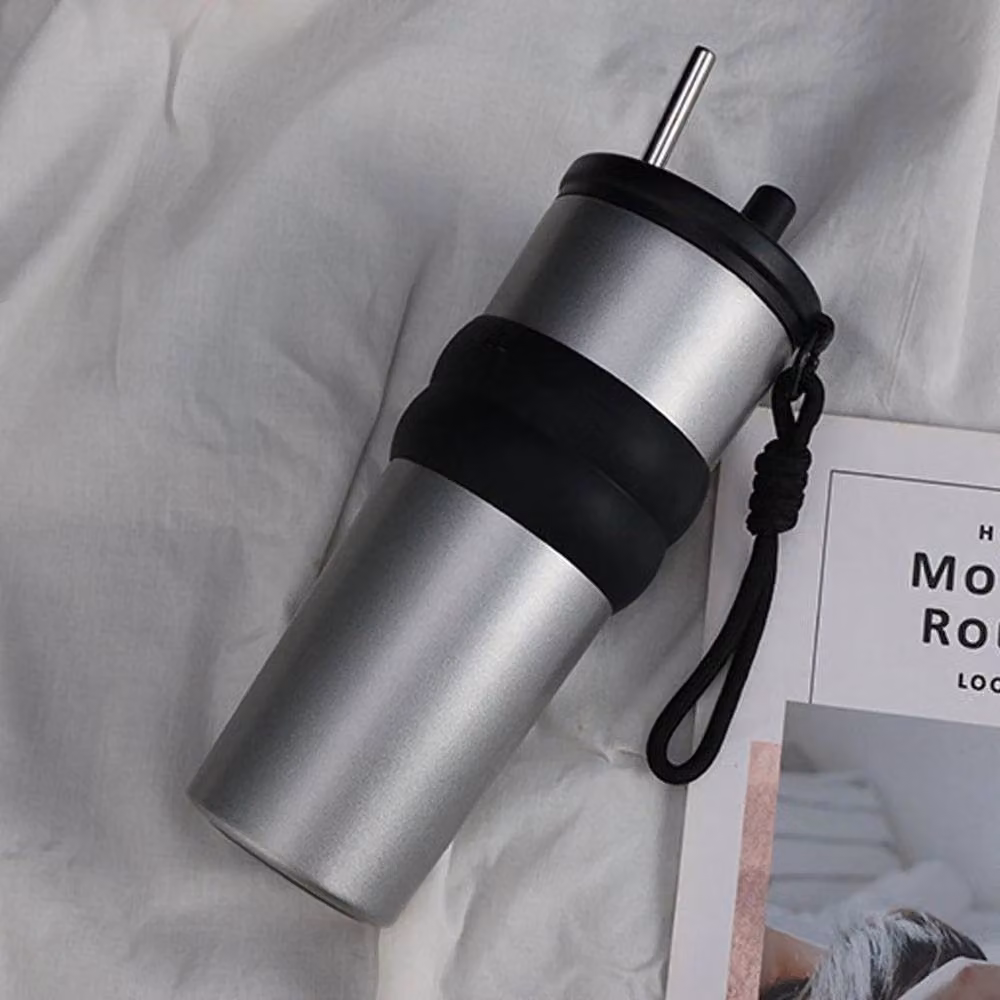 NESTLUNE Stainless Steel Thermal Coffee Mug with Lid in Silver – 4