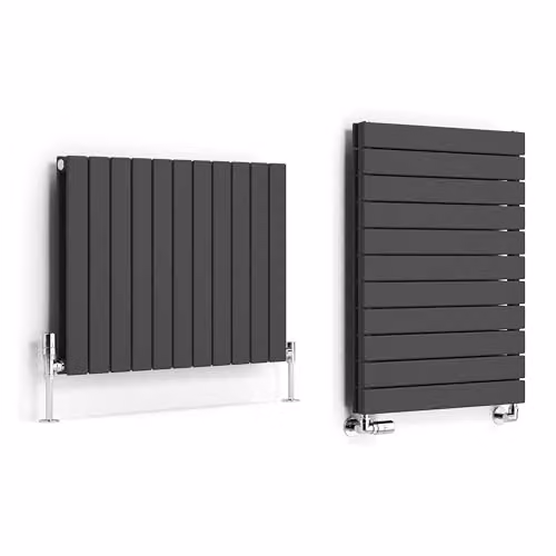 Terma Steel Wall Mounted Radiator in Anthracite Grey, H: 60 cm, W: 81 cm – 1