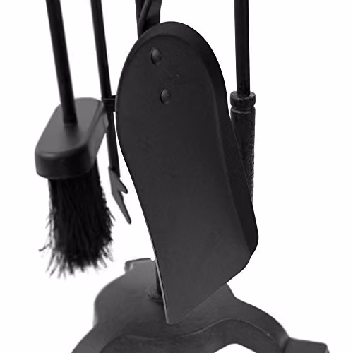 Fire Vida Darton 5-Piece Metal Companion Set with Cage Handle in Black – 5