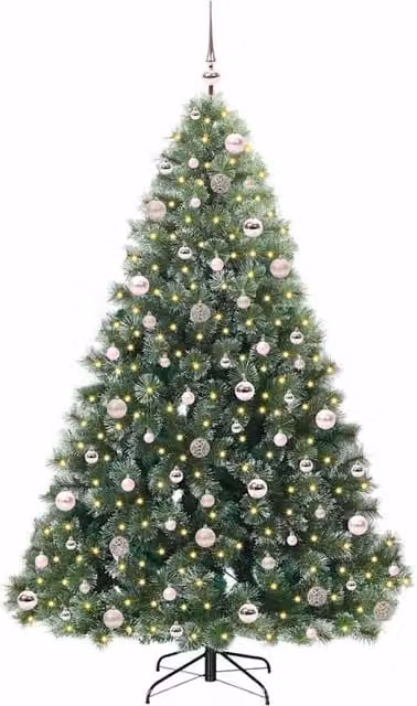 Berkfield Home Realistic Artificial Christmas Tree with 300 Warm White LEDs, Green, Height: 210 cm – 1