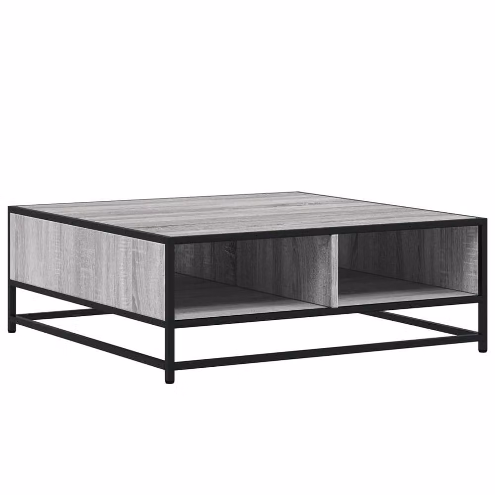 Berkfield Home Grey Sonoma Square Coffee Table with Metal Sled Base, W/D/H: 80 x 80 x 30 cm – 2