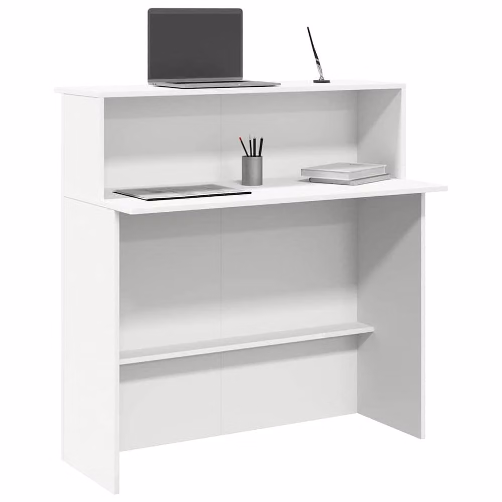 Berkfield Home White Modern Reception Desk W/D/H: 100 x 50 x 103.5 cm – 1