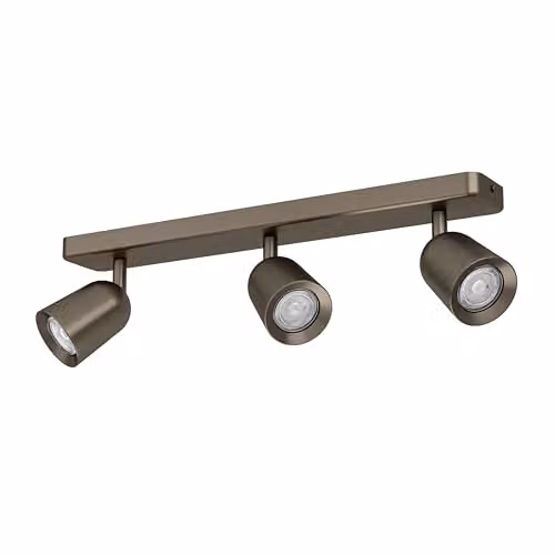 Eglo Camaldoli Modern 3-Light Spotlight Bar in Bronze with Adjustable GU10 Metal Ceiling Fitting – 1