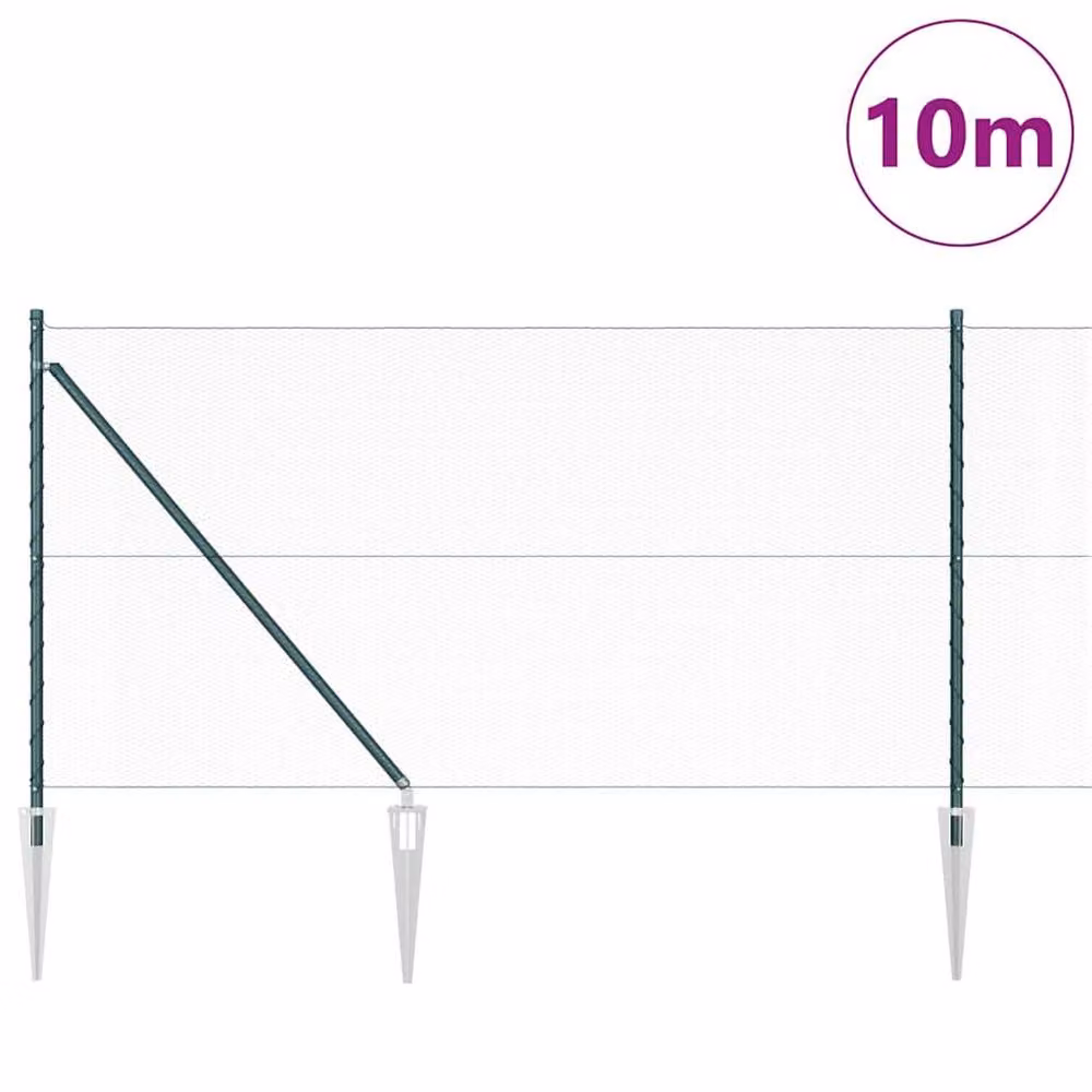Berkfield Home Green PVC-Coated Steel Hexagon Fence, H: 1 m x W: 10 m – 3