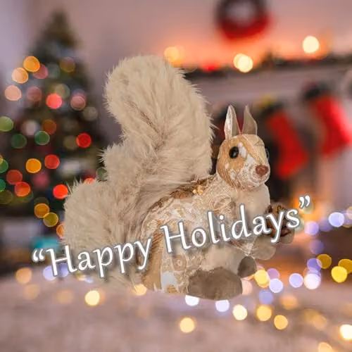 VFM e-Store Gold Christmas Squirrel Tabletop Decoration, W: 16 cm, H: 9 cm – 3