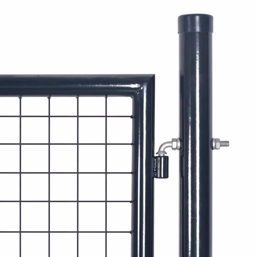 Berkfield Home Grey Galvanised Steel Mesh Swing Garden Gate, W: 85.5 cm, H: 100 cm – 3